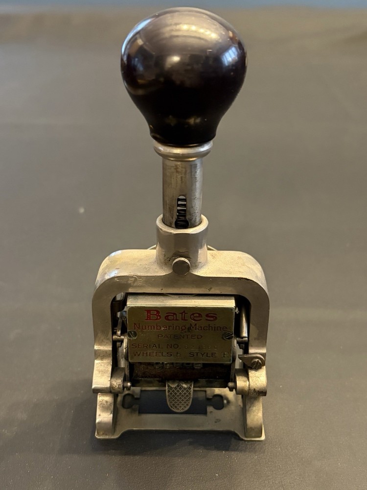 Antique Bates Numbering Machine Style E 5-Wheel Serial 623360 Working