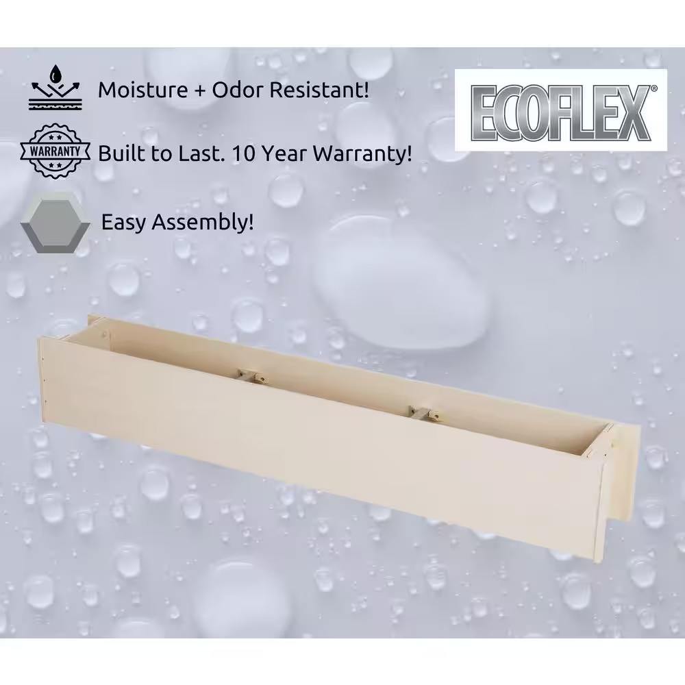 48 In. Tan Ecoflex Rectangular Flower or Herb Window Box