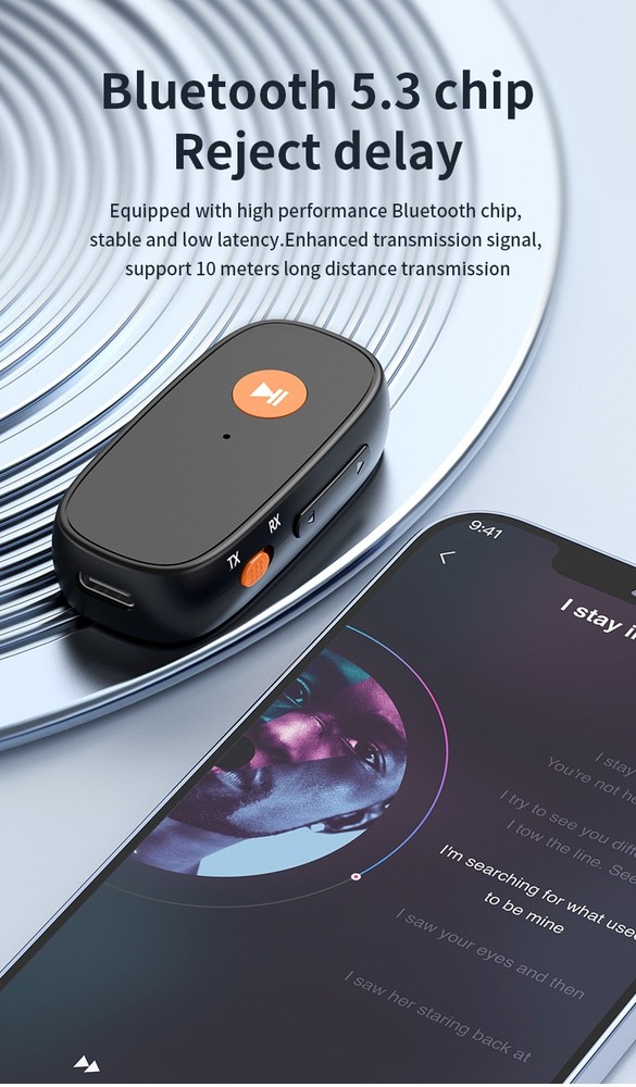 2in1 Bluetooth-Compatible Reception Transmitter 3.5mm AUX Wireless Audio Adapter