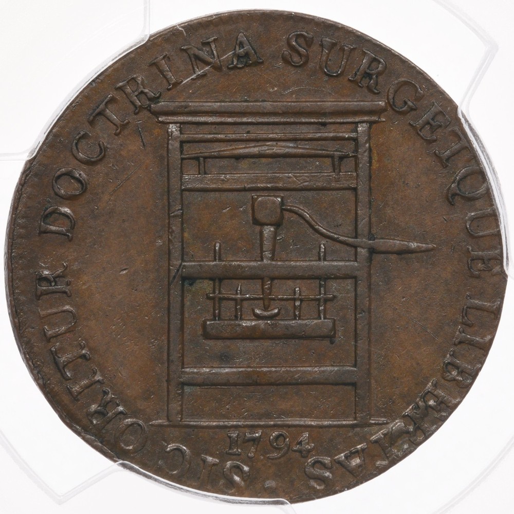 1794 Franklin Press Token PCGS AU55 Copper