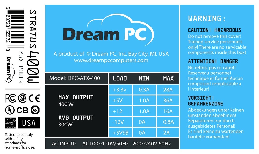 New PC Power Supply Upgrade for Gateway 3310 Desktop Computer
