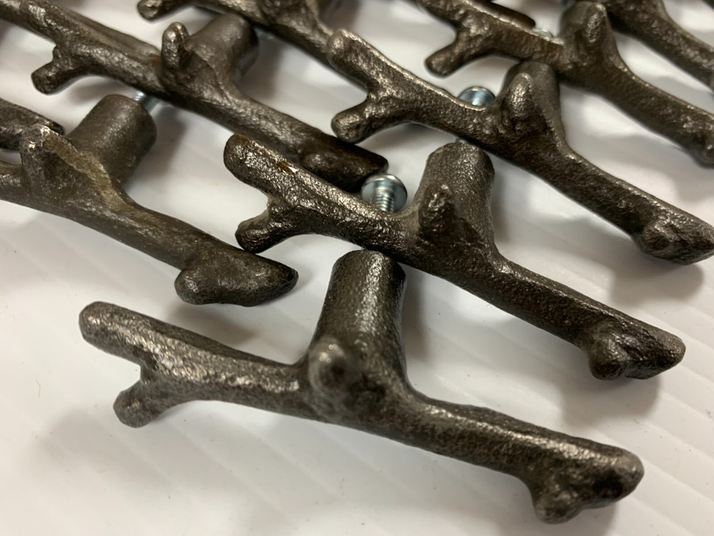 o'o'o . DRAWER PULL Cabinet HANDLES . Tree Branch Design + Mounting Screw