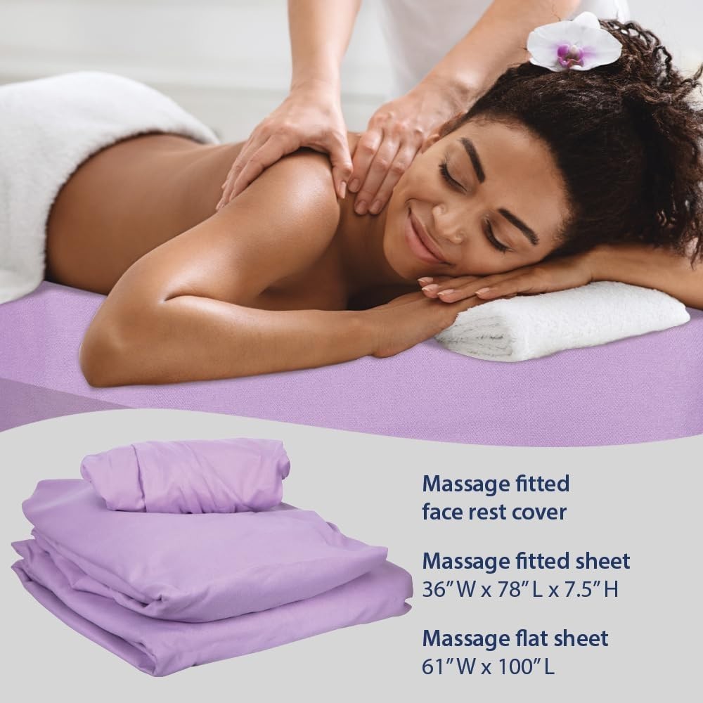Professional Lavender Microfiber 3-Piece Massage Linens - Soft & Durable Design