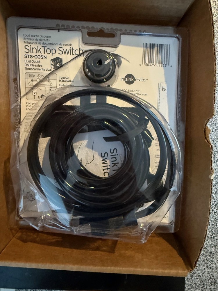 InSinkErator STS-OOSN SinkTop Satin Nickel Button Dual Outlet Switch