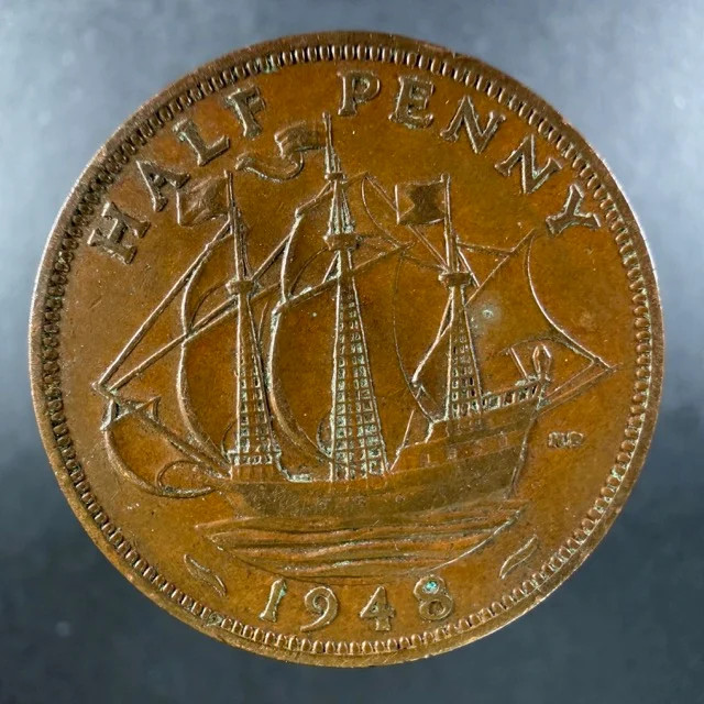 1948 Great Britain Half Penny George VI Bold Design