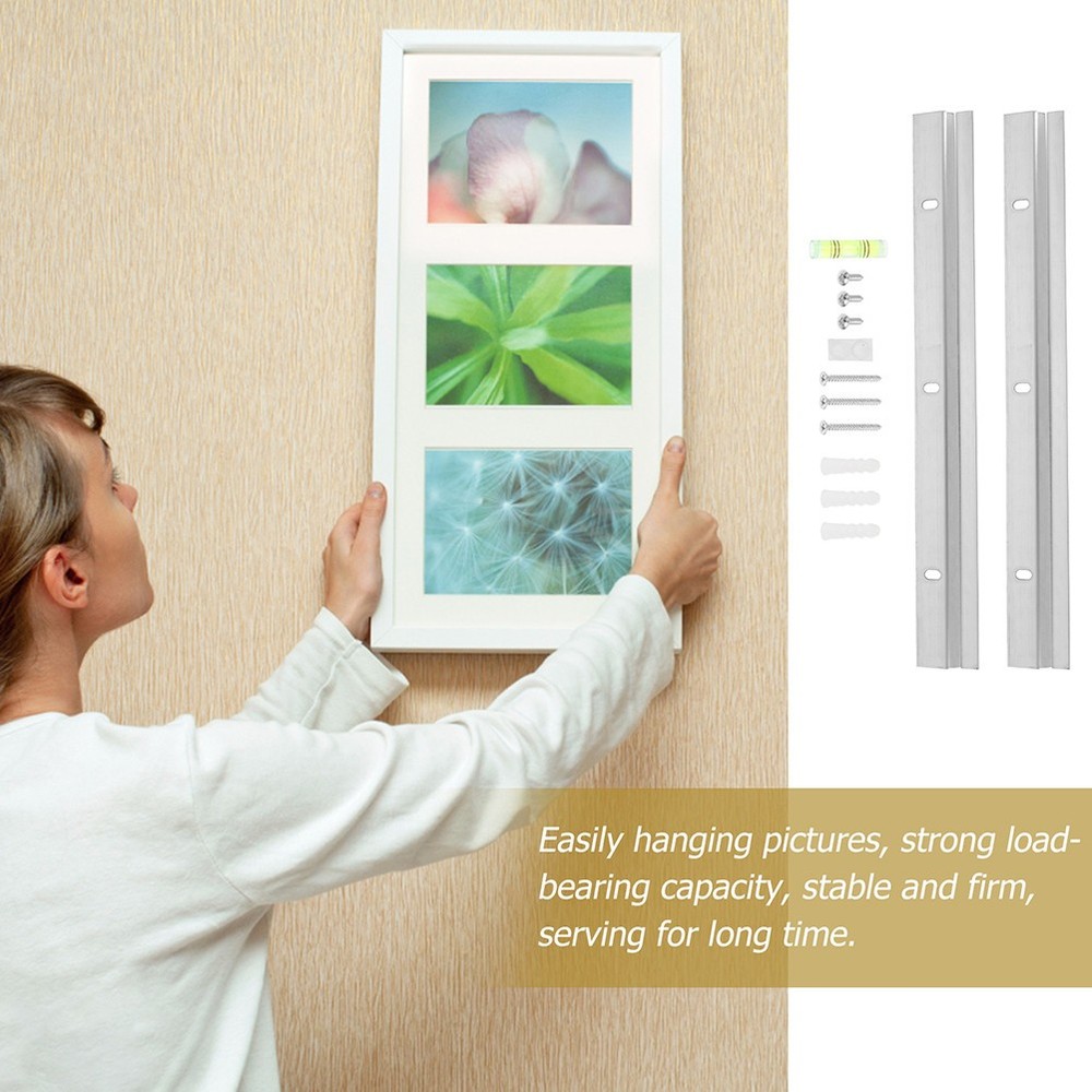 2 Sets Wall Mounting Interlocking Brackets Heavy Duty Picture Hangers