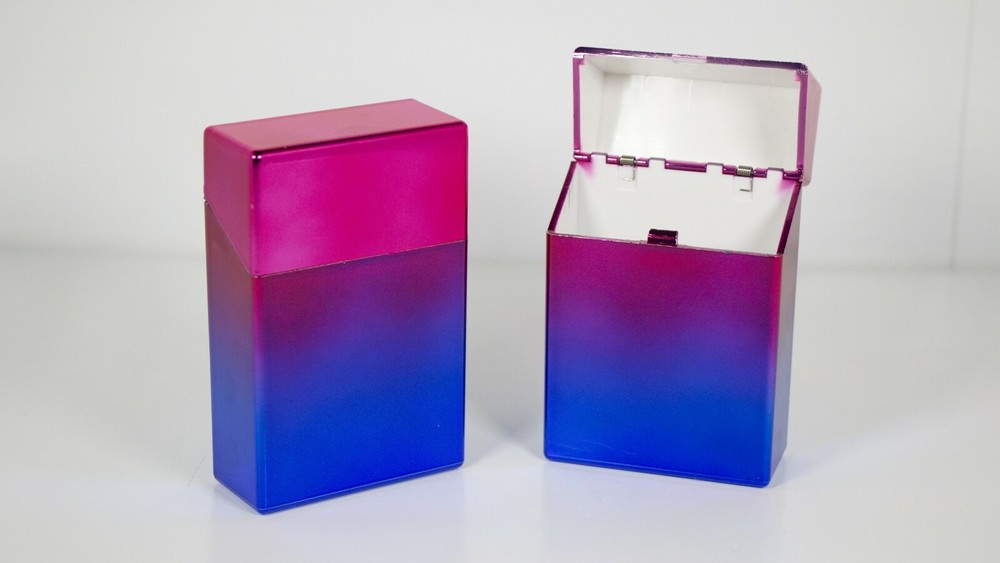 12 Assorted Gradient Design Push Open Cigarette Case Pack Holders for 100mm