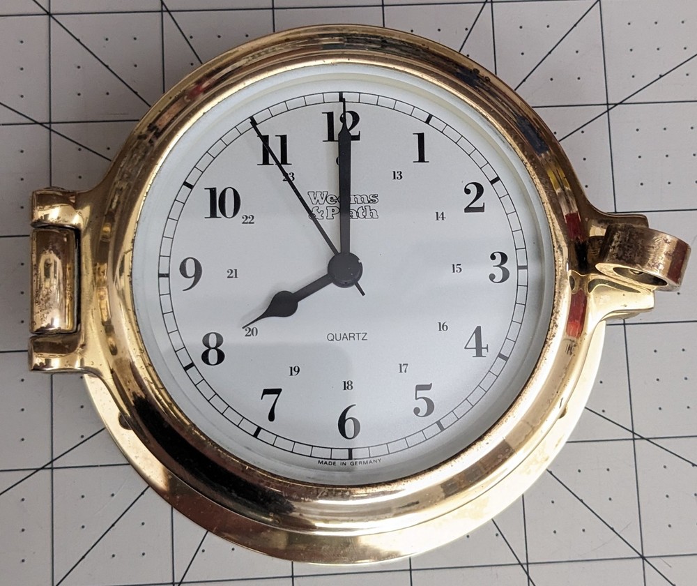 Weems & Plath The Cutter Collection Quartz Clock Brass