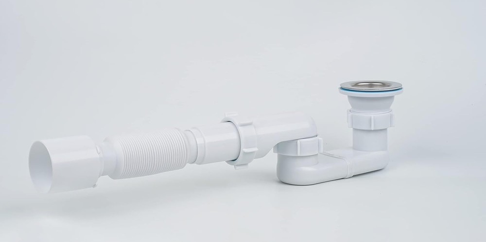 Bath Shower Drain Low Profile p Trap 1 1/2" Flat Kit for White