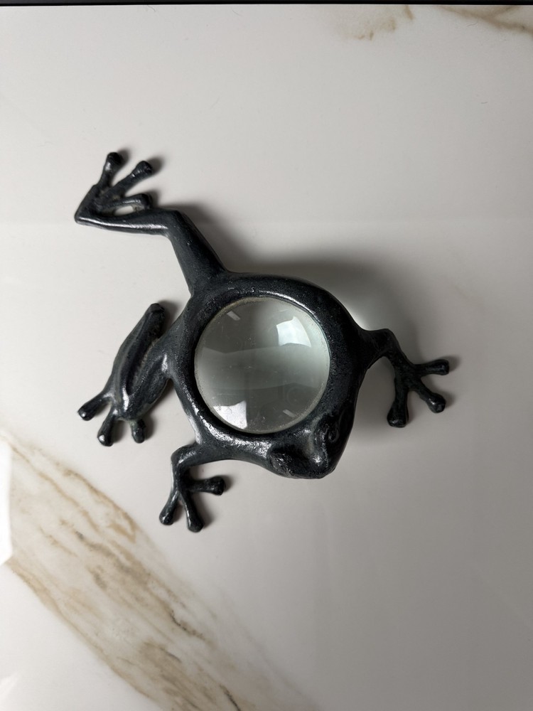 The Patinated Frog Desk Magnified