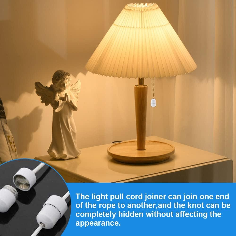 5 PCS Cord Connector for Light Pull, Metal Blind Pull Cord Ends White Light Pull