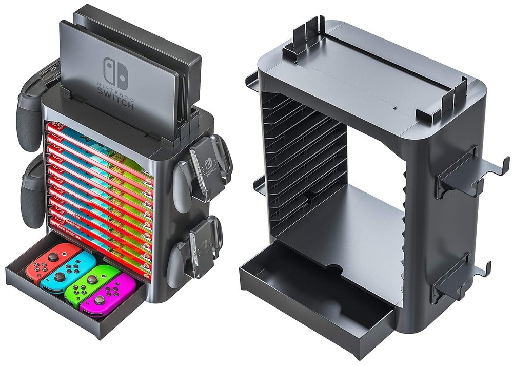 Nintendo Switch Game Storage Tower, Game Disk Rack and Controller Organizer