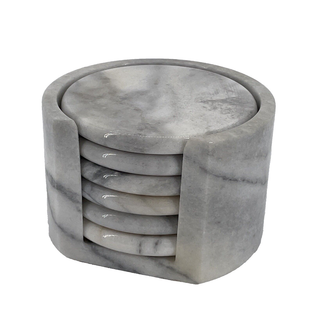White Marble Coaster Set and Votive Candle Holder
