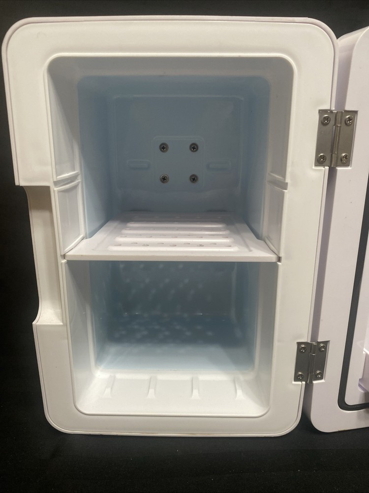 Mini Fridge 12 Volt Mirrored Lighted Makeup Cosmetics Snack Refrigerator Cold