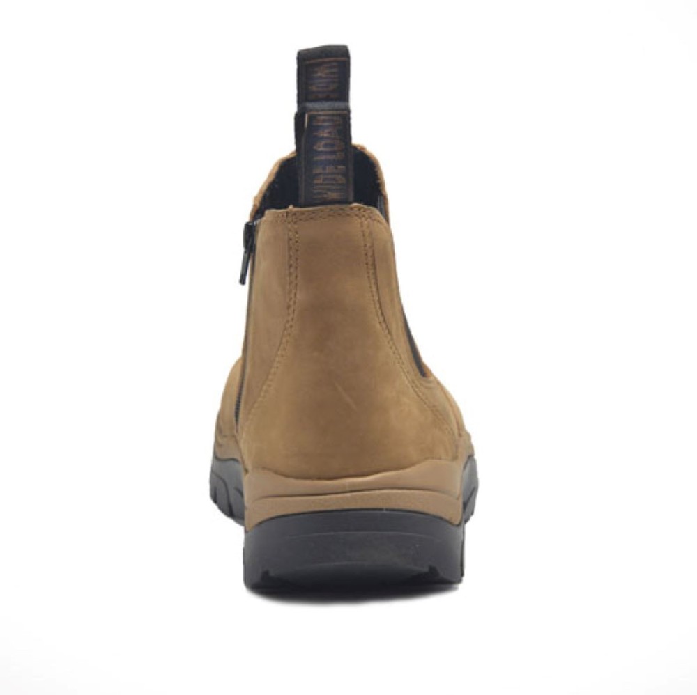 Wide Load 390TZN - Soft Toe Taupe Elastic Sided Boot + Zip