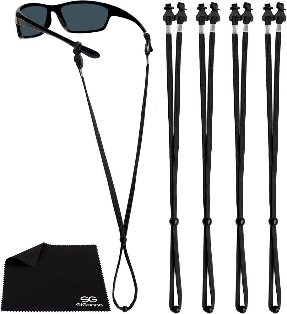 Comfortable and Secure Sunglasses Strap - Adjustable for All Neck Sizes - 4 Pack