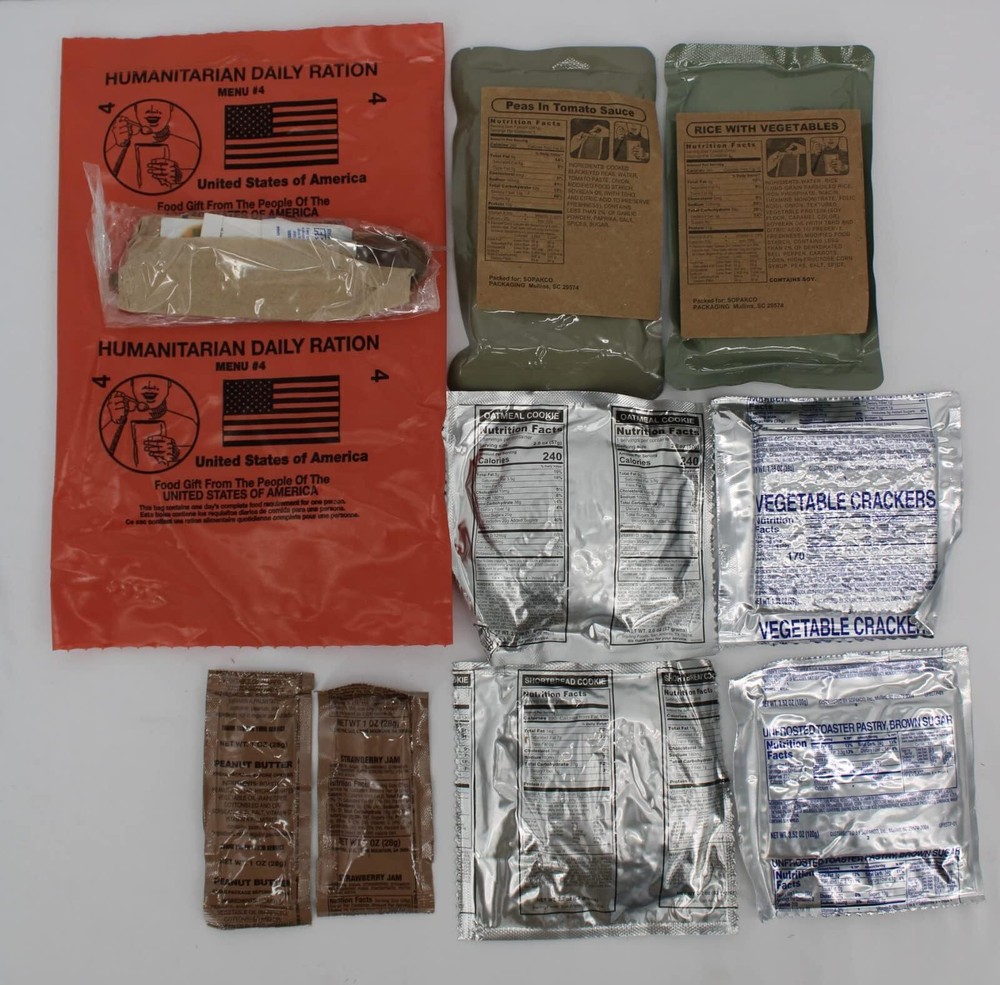 1 Case HUMANITARIAN DAILY RATION MRE - RANDOM MENU - 2023