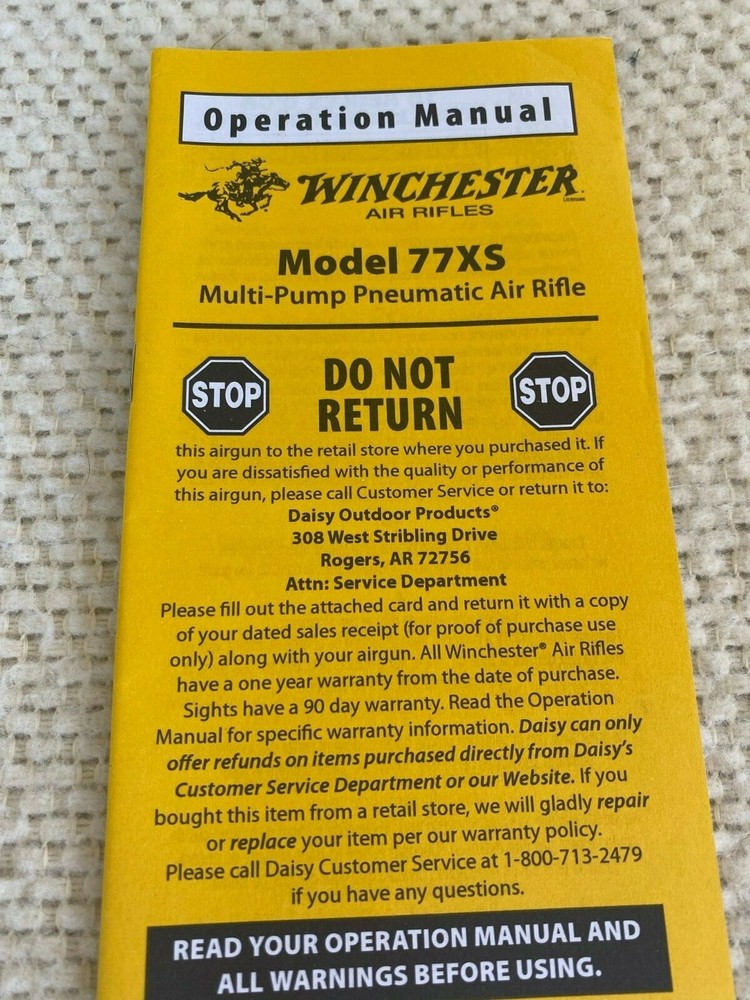 Winchester 77XS Owners Manual