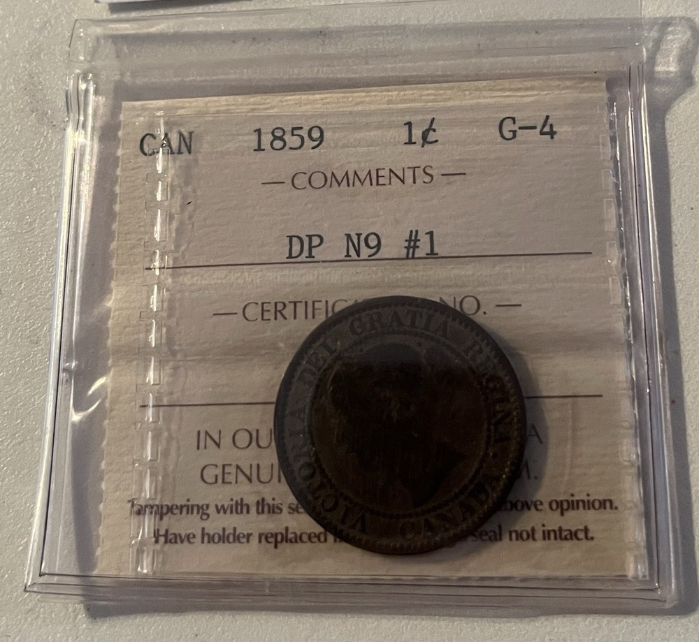 1859 Canada Large Cent DPN9#1