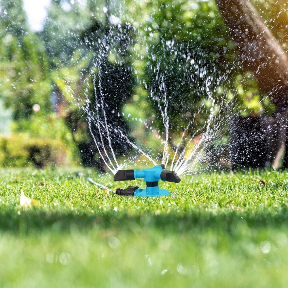 2 Pack Garden Sprinklers 360° Rotating Lawn Watering System Adjustable Coverage