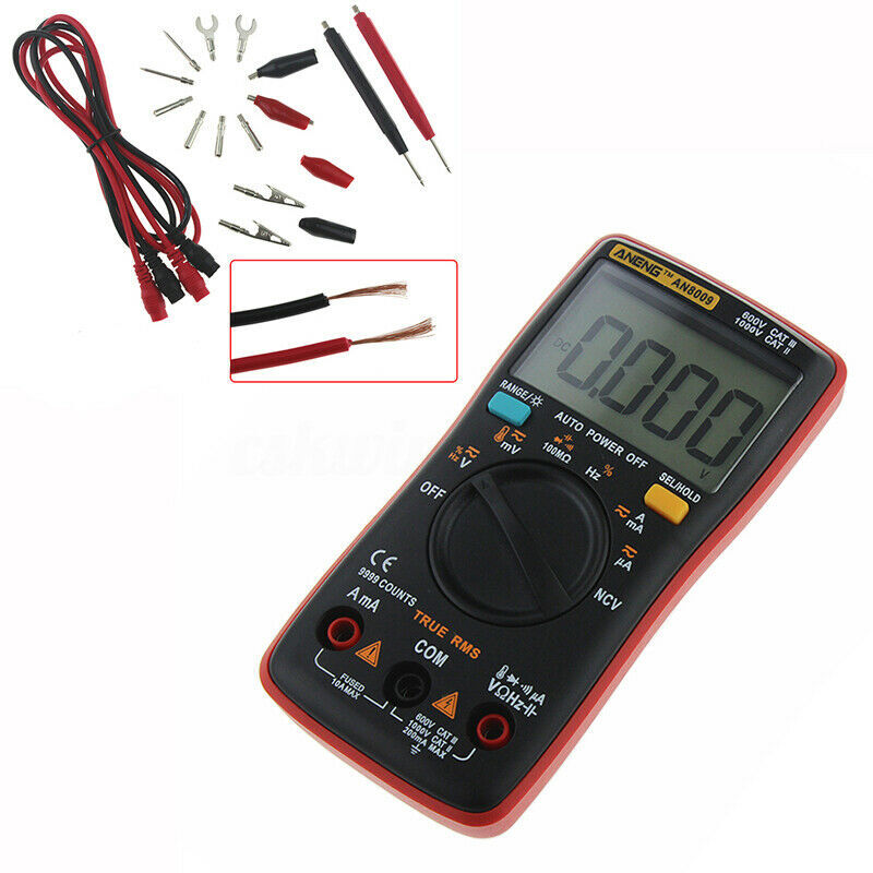 ANENG AN8009 Digital ClampMeter Handheld RMS Multimeter AC/DC Current Resistance