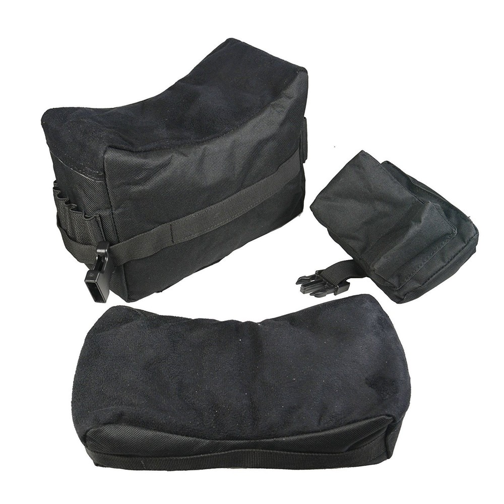3 PC Set Bench Rest Stand Shooting Range Sand Bags Front, Rear and Elbow Rest...