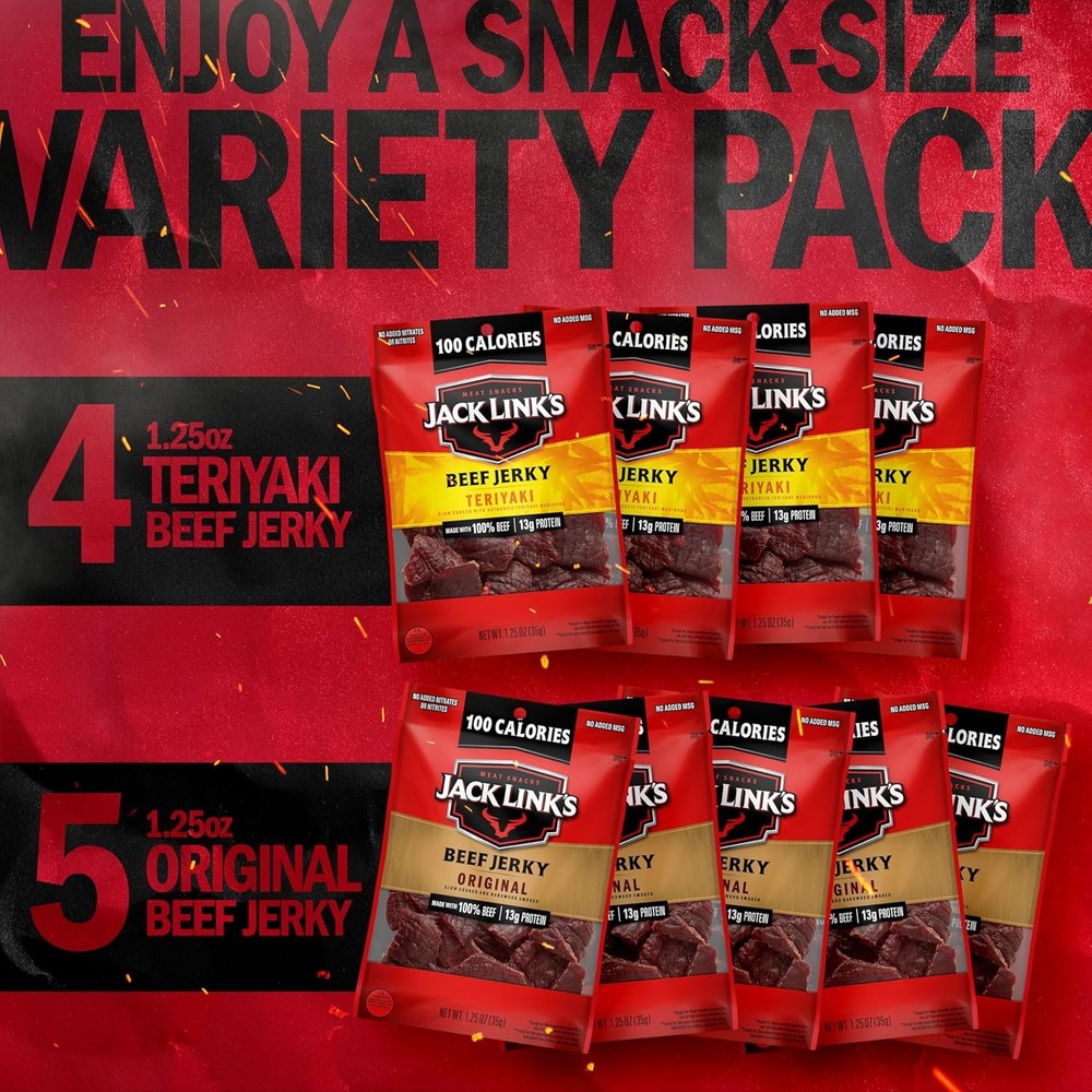 Jack Link's Beef Jerky Variety Pack - Includes Original and Teriyaki Jerky,...
