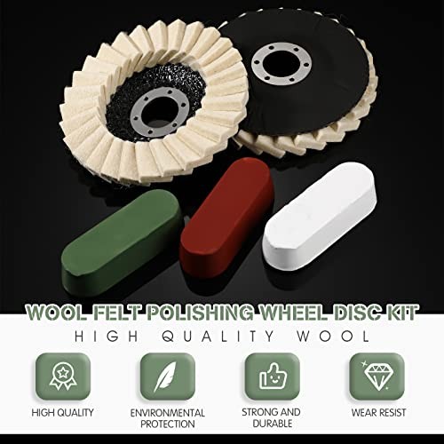 12 Pcs Angle Grinder Buffing Wheel Stainless Steel Polishing Kit Include 9