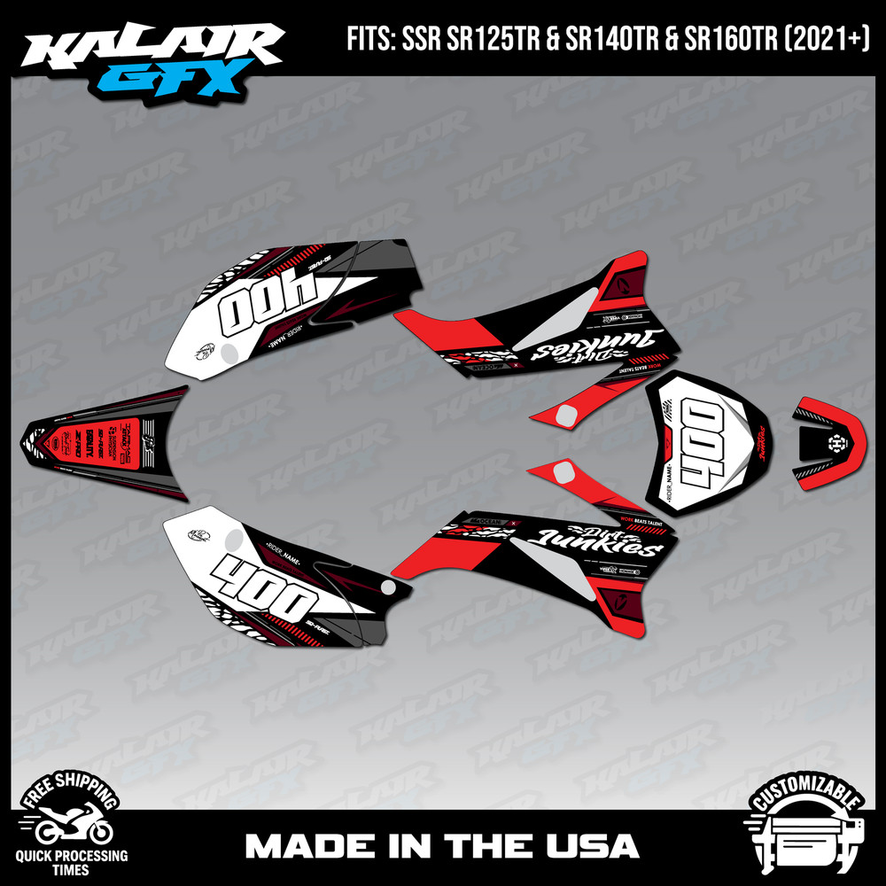 Graphics Kit for SSR SR125TR SR140TR SR160TR (2021+) Rugged - RED