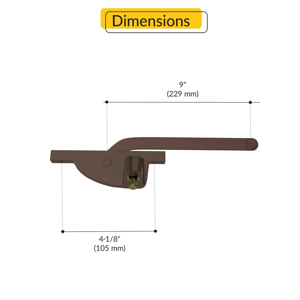 Brixwell Casement Operator Assembly With Handle, 9" Handle Length, LH, Bronze