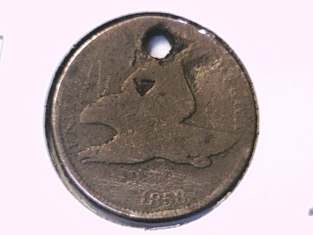 1858 Flying Eagle Cent Genuine Raw Ungraded 01239