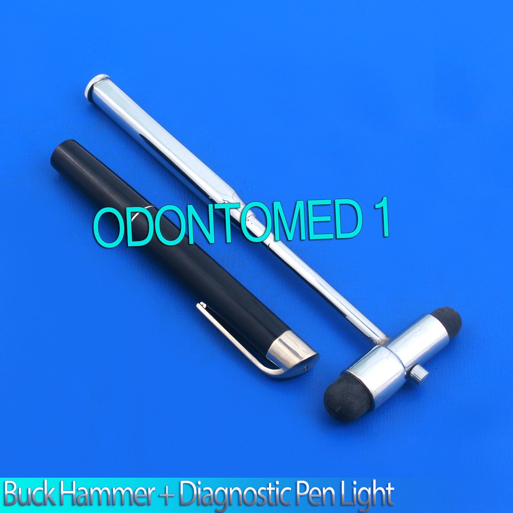 Neurological Percussion Reflex Buck Hammer + Diagnostic Pen light Penlight