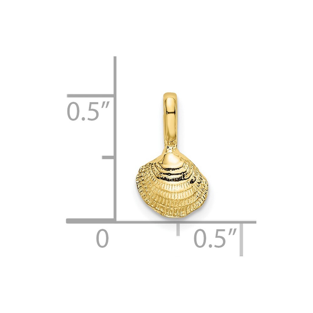 10K Yellow Gold Mini Clam Shell Pendant