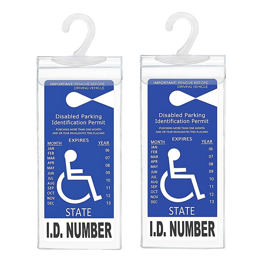 Portable Handicap Placard Holder, Transparent Disabled Permit Protector with ...