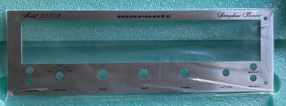 Marantz 2235B Receiver Front Panel Faceplate Reproduction in Silver. New!