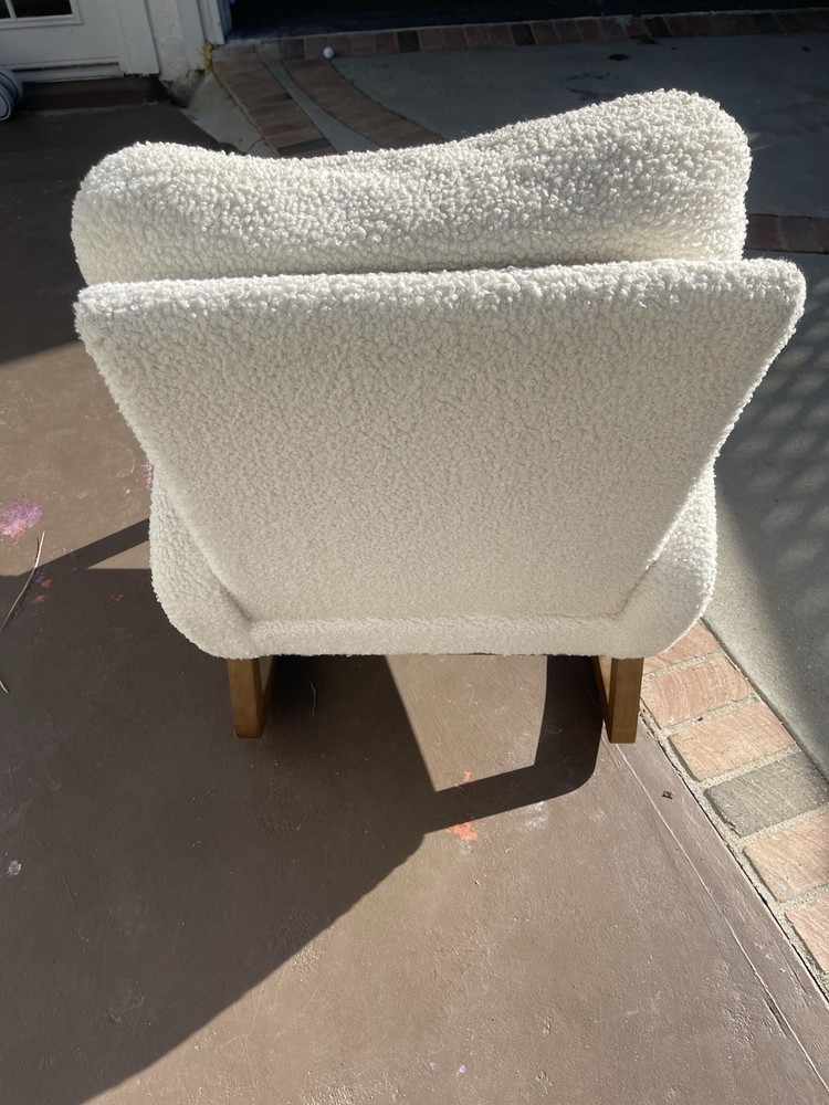 Modern Wool White Nursery Rocking Chair