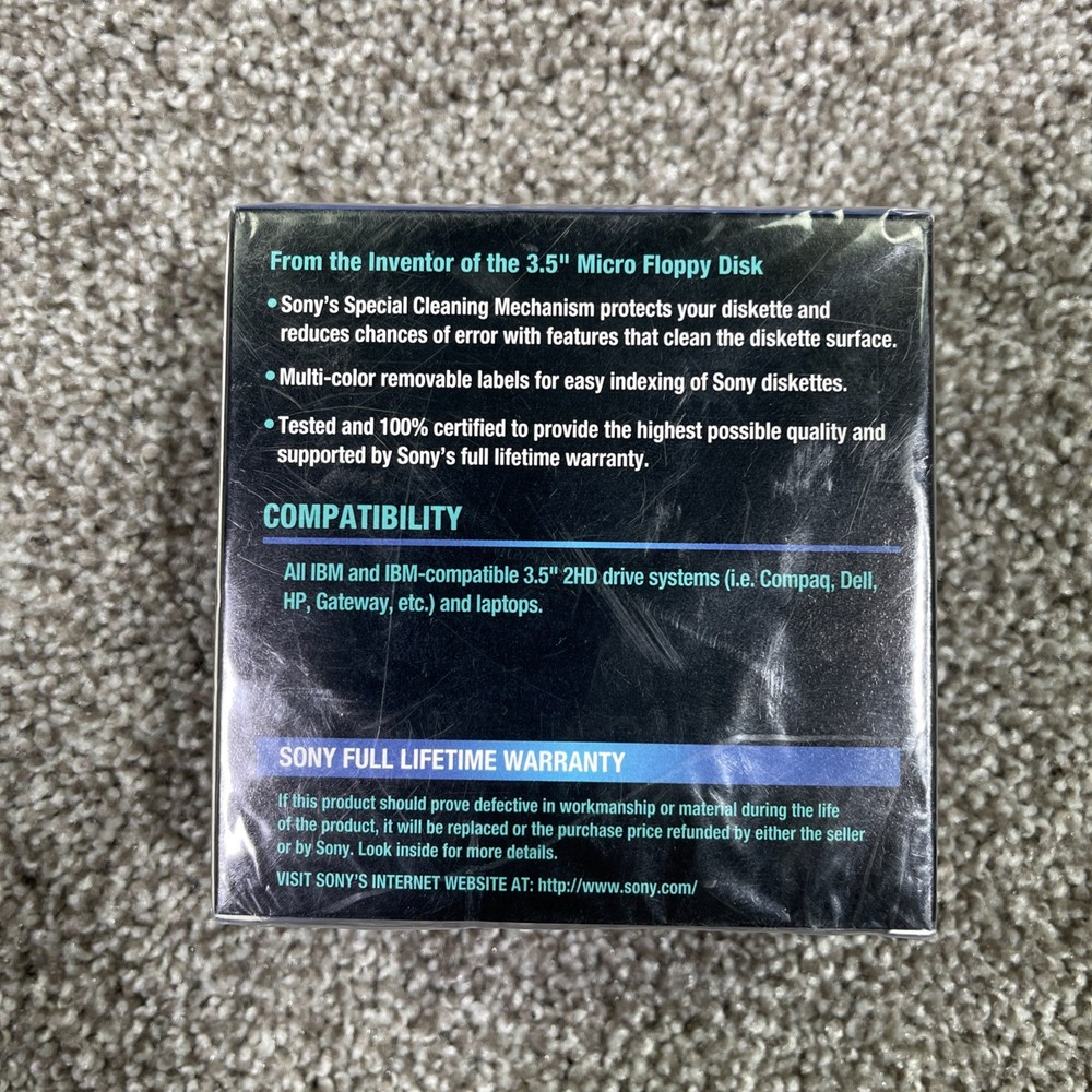 Sony IBM Formatted MFD 2HD Double Sided 3.5" Micro Floppy Disk 10 Pack NEW