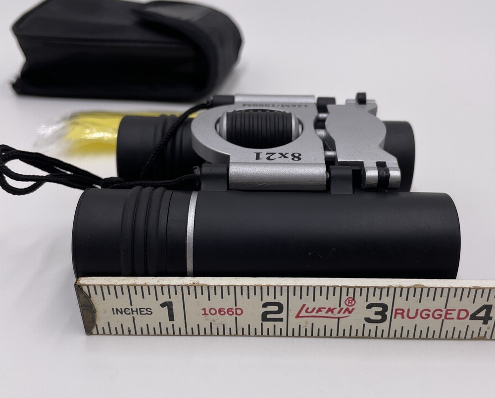 New Optics Binocular 8x21 Black Binoculars Binoculars + Case