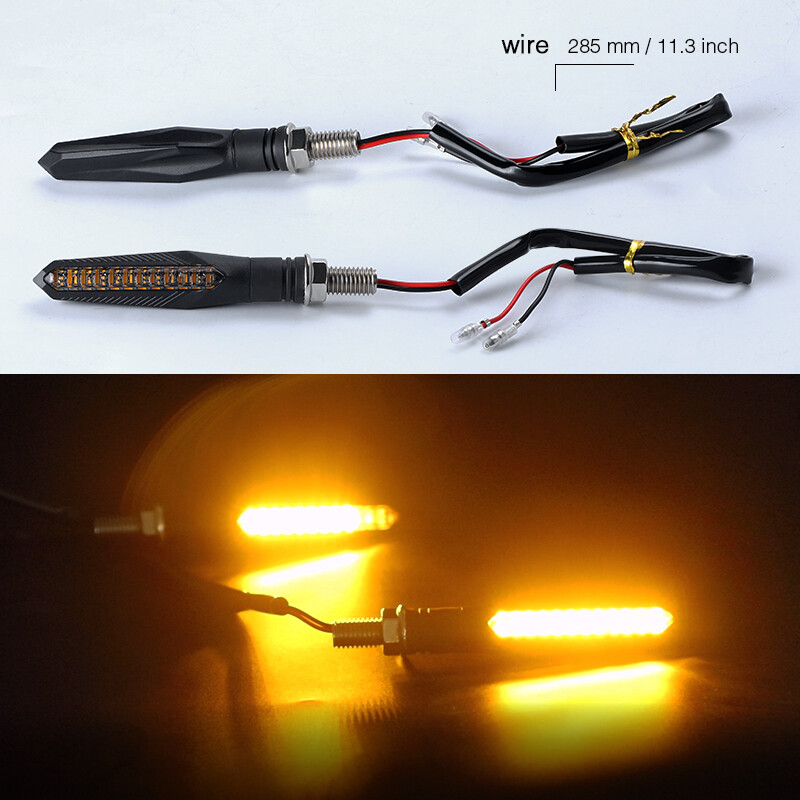 4X Motorcycle LED Turn Signal Light Indicator Flowing Sequential Amber Universal