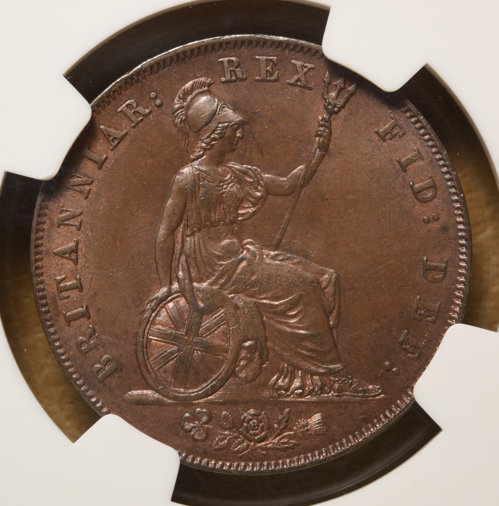 1827 Great Britain Half Penny NGC MS62BN