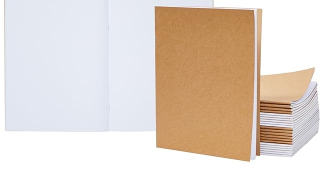 Bulk Notebooks - A6 -Inch, Kraft, Unlined, - Blank Sketchbook