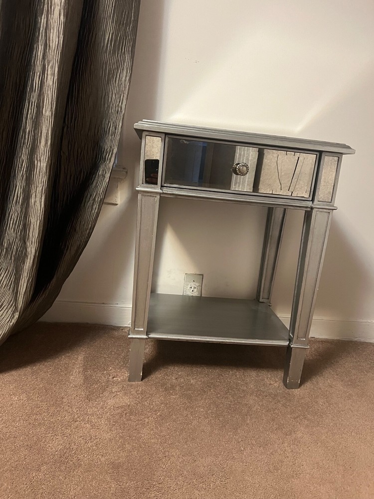 Glass night stand bedside table with drawer