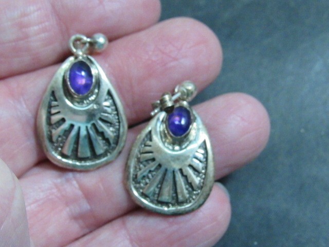 native American amethyst earrings