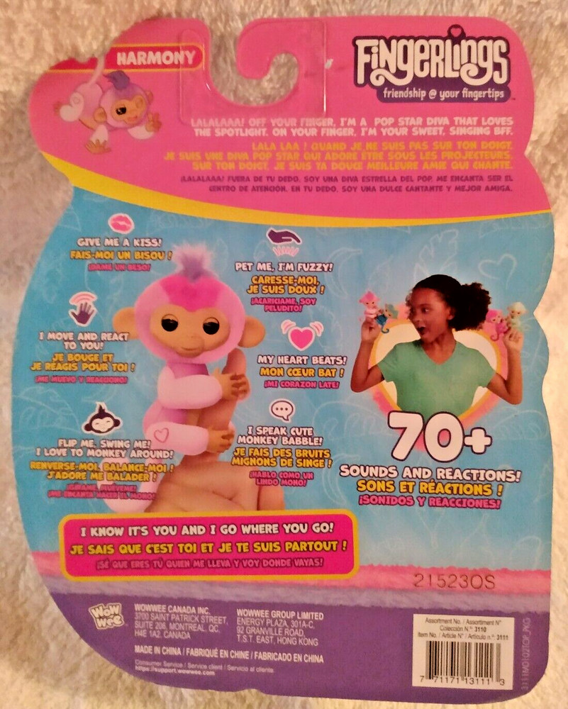 Fingerlings Harmony Interactive Monkey Toy NEW