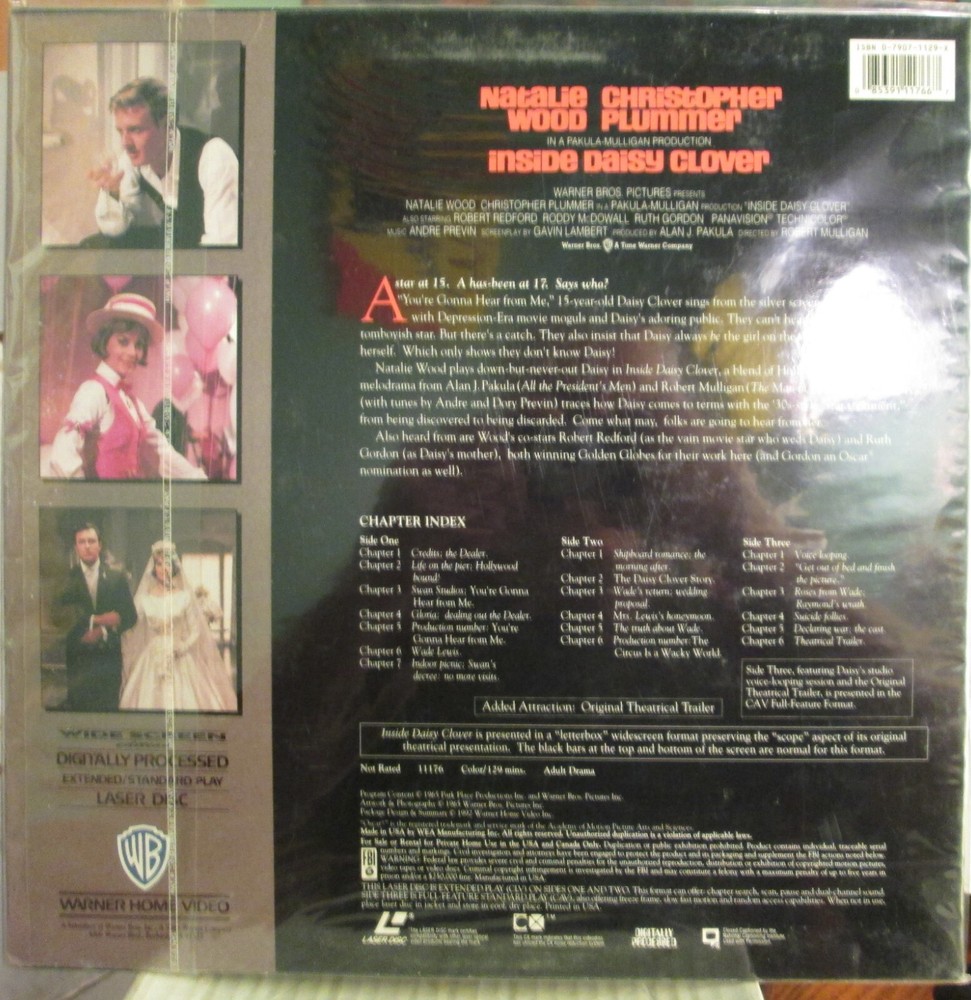 Inside Daisy Clover: Widescreen Edition. Extended Play (Laser Disc) 2 Discs