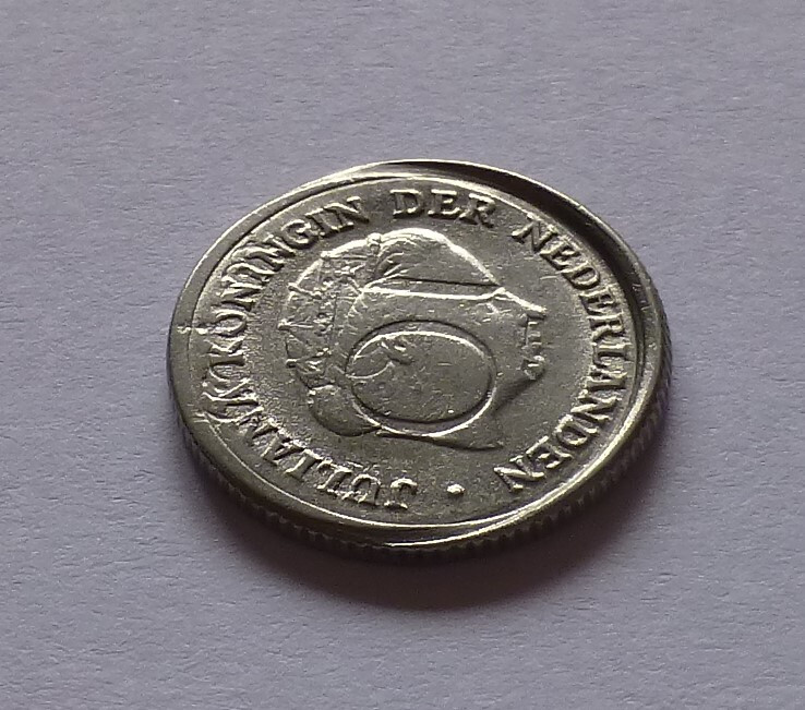 Error coin: Netherlands 10 Cents 1950, Netherlands error coin - Mint error