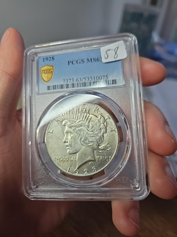 1928 PEACE DOLLAR PCGS MS63 VERY PQ!