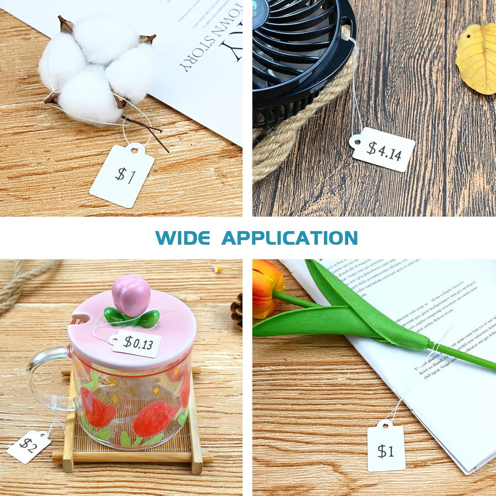 220 Pack White Price Tags with String Attached Writable Display Labels White Pri