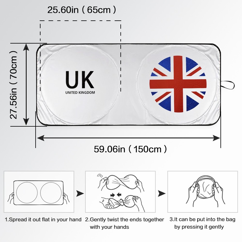 For Mini Cooper S Foldable Car Windshield Sun Shade Union Jack Front Visor cover