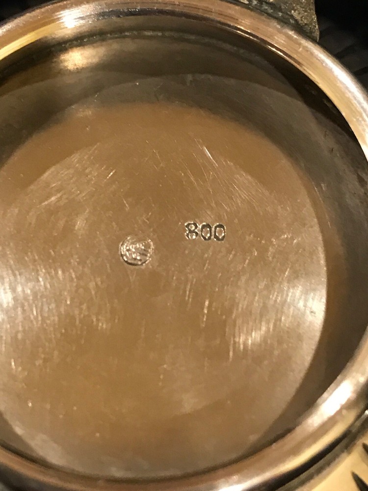 Antique 800 Silver Bowl With Lid